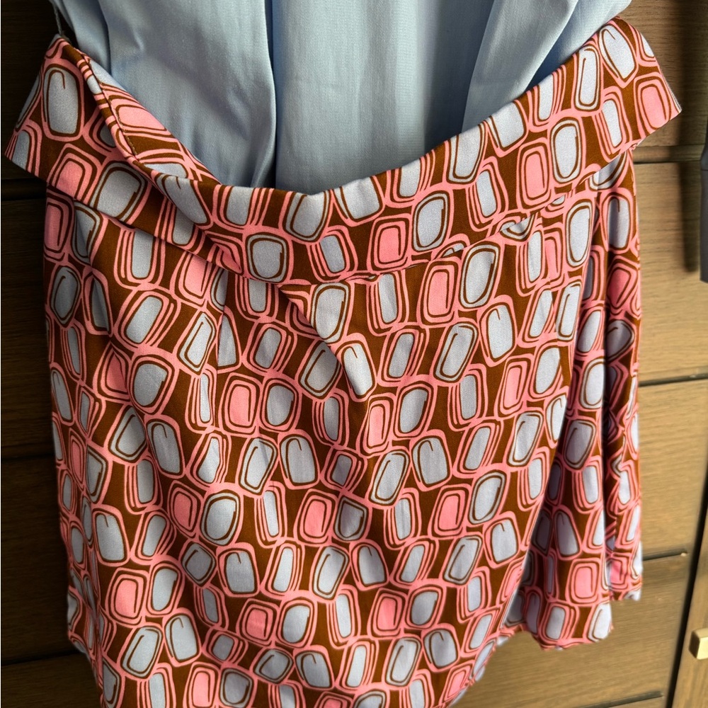 Alexis Light Blue Dress Shirt with Patterned Skirt - Picture 7 of 14